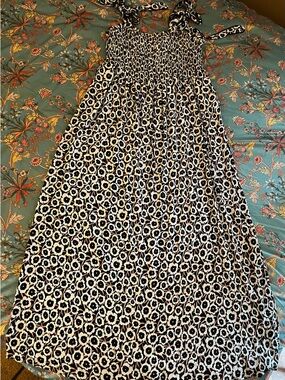 Diane Von Furstenberg Black and White Floral Maxi Dress